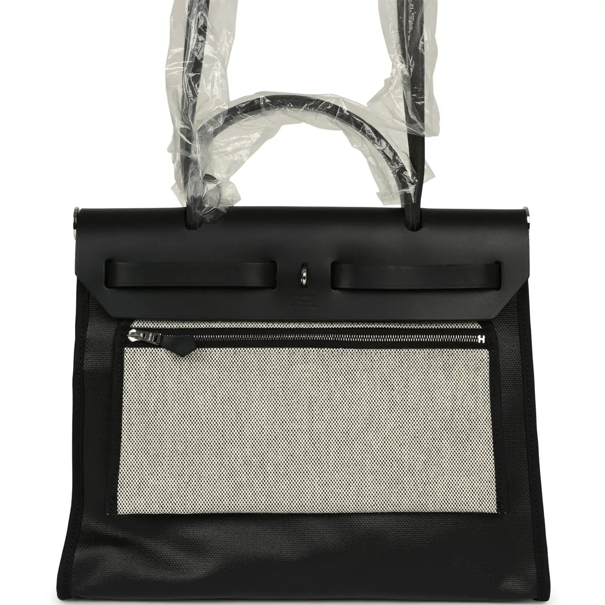 HERMÈS Pre-owned Hermes Herbag Zip PM 31 Black Toile H Berline, Black Hunter Palladium Hardware | Thumbnail 4