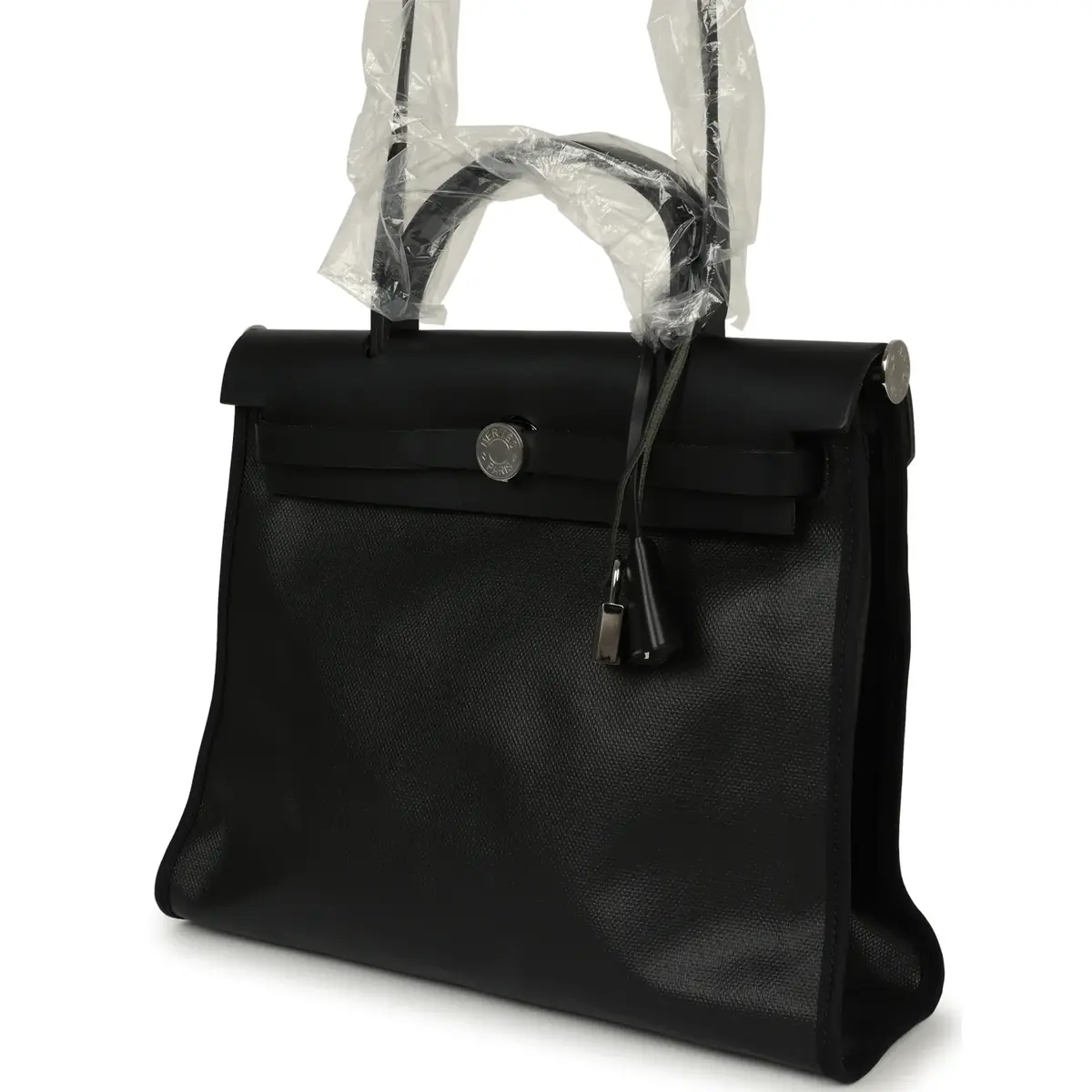 HERMÈS Pre-owned Hermes Herbag Zip PM 31 Black Toile H Berline, Black Hunter Palladium Hardware | Thumbnail 5