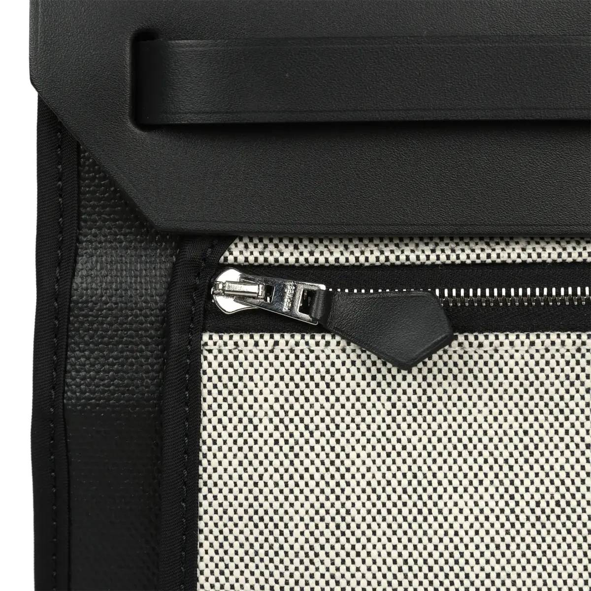 HERMÈS Pre-owned Hermes Herbag Zip PM 31 Black Toile H Berline, Black Hunter Palladium Hardware | Thumbnail 10