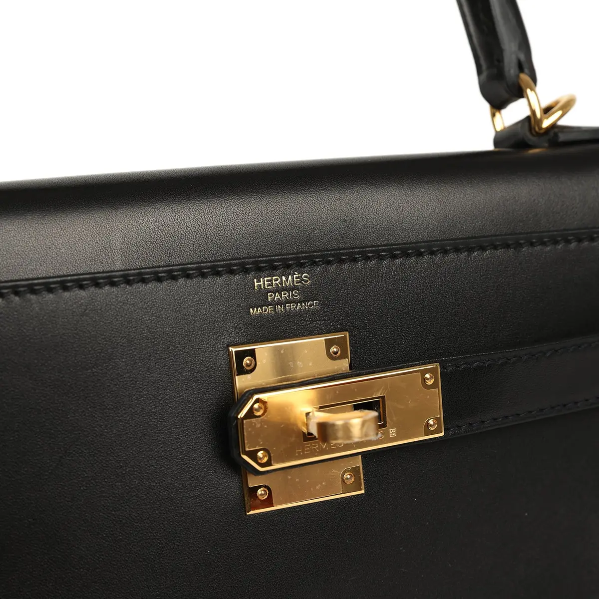 HERMÈS Pre-owned Hermes Kelly Retourne 28 Black Evercalf Gold Hardware | Thumbnail 7 HERMÈS Pre-owned Hermes Kelly Retourne 28 Black Evercalf Gold Hardware | Thumbnail 7