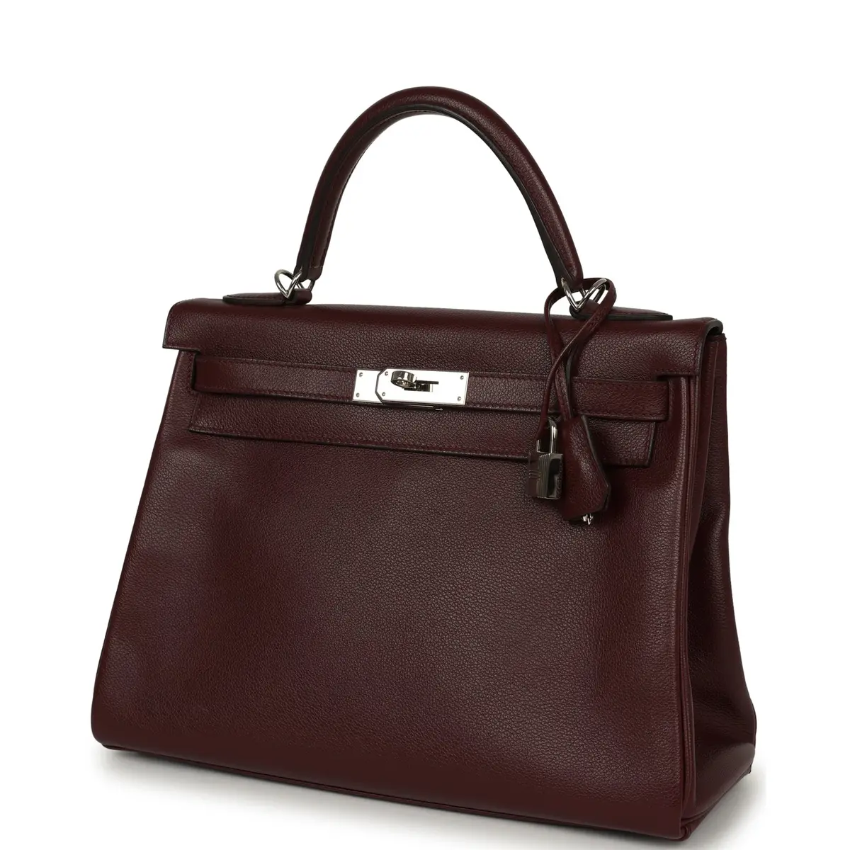 HERMÈS Pre-owned Hermes Kelly Retourne 32 Rouge H Evergrain Palladium Hardware | Thumbnail 5 HERMÈS Pre-owned Hermes Kelly Retourne 32 Rouge H Evergrain Palladium Hardware | Thumbnail 5