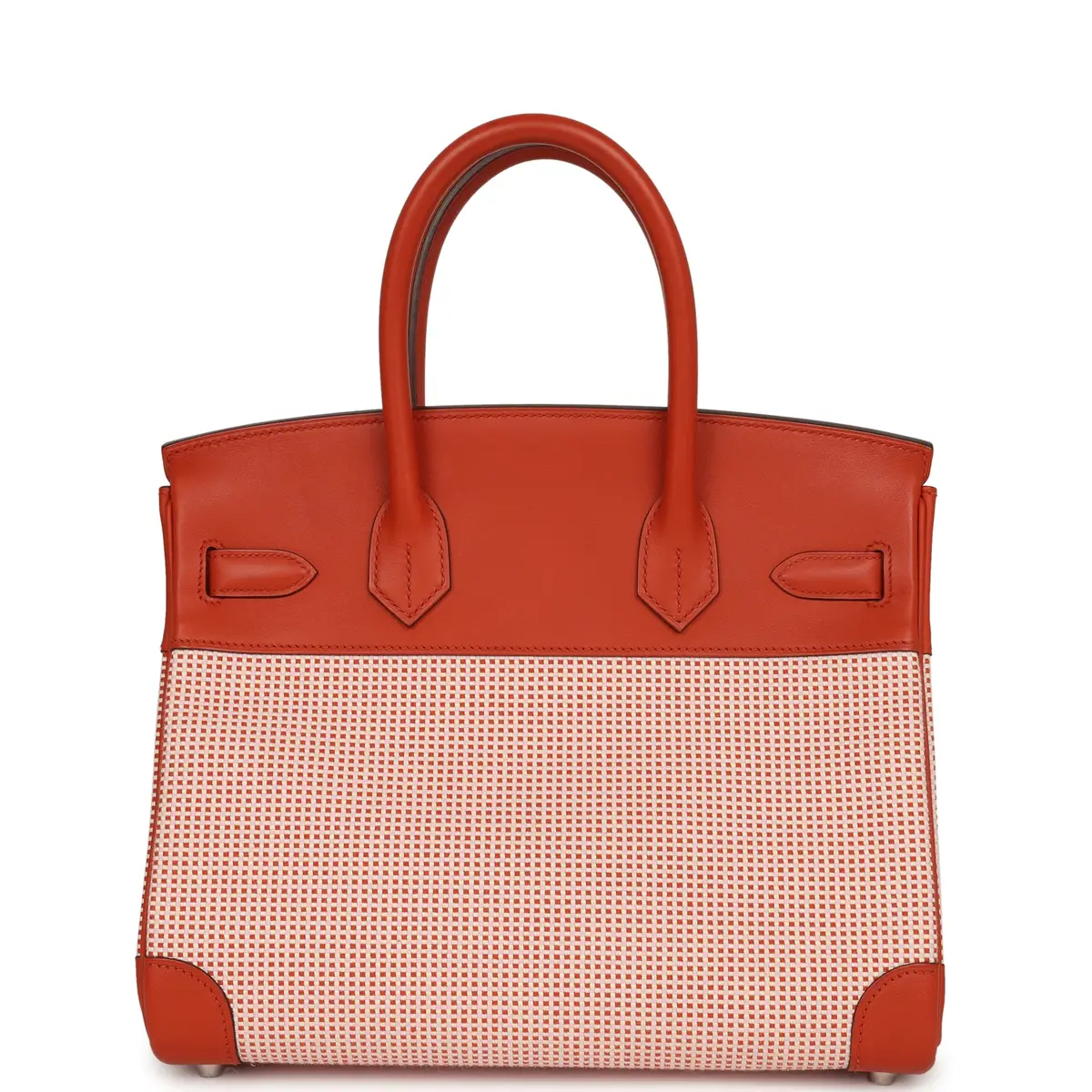 HERMÈS Pre-owned Hermes Quadrille Birkin 30 Terre Battue, Brique, Mauve Pale, Ecru Swift, Toile Palladium Hardware | Thumbnail 4