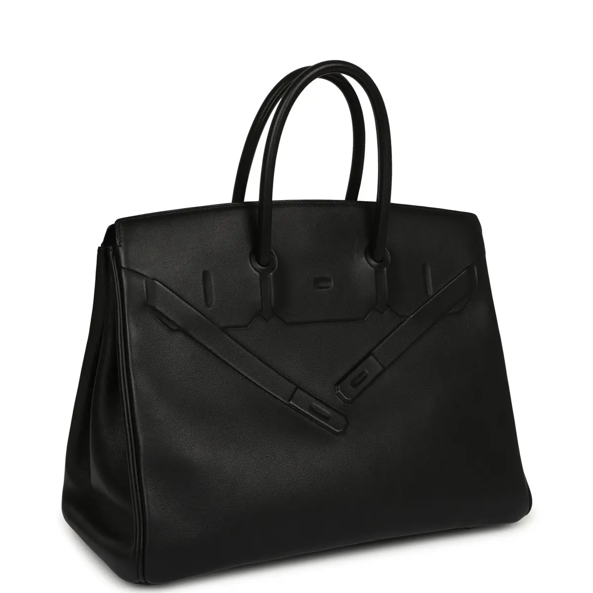 HERMÈS Pre-owned Hermes Shadow Birkin 35 Black Swift Palladium Hardware | Thumbnail 2 HERMÈS Pre-owned Hermes Shadow Birkin 35 Black Swift Palladium Hardware | Thumbnail 2