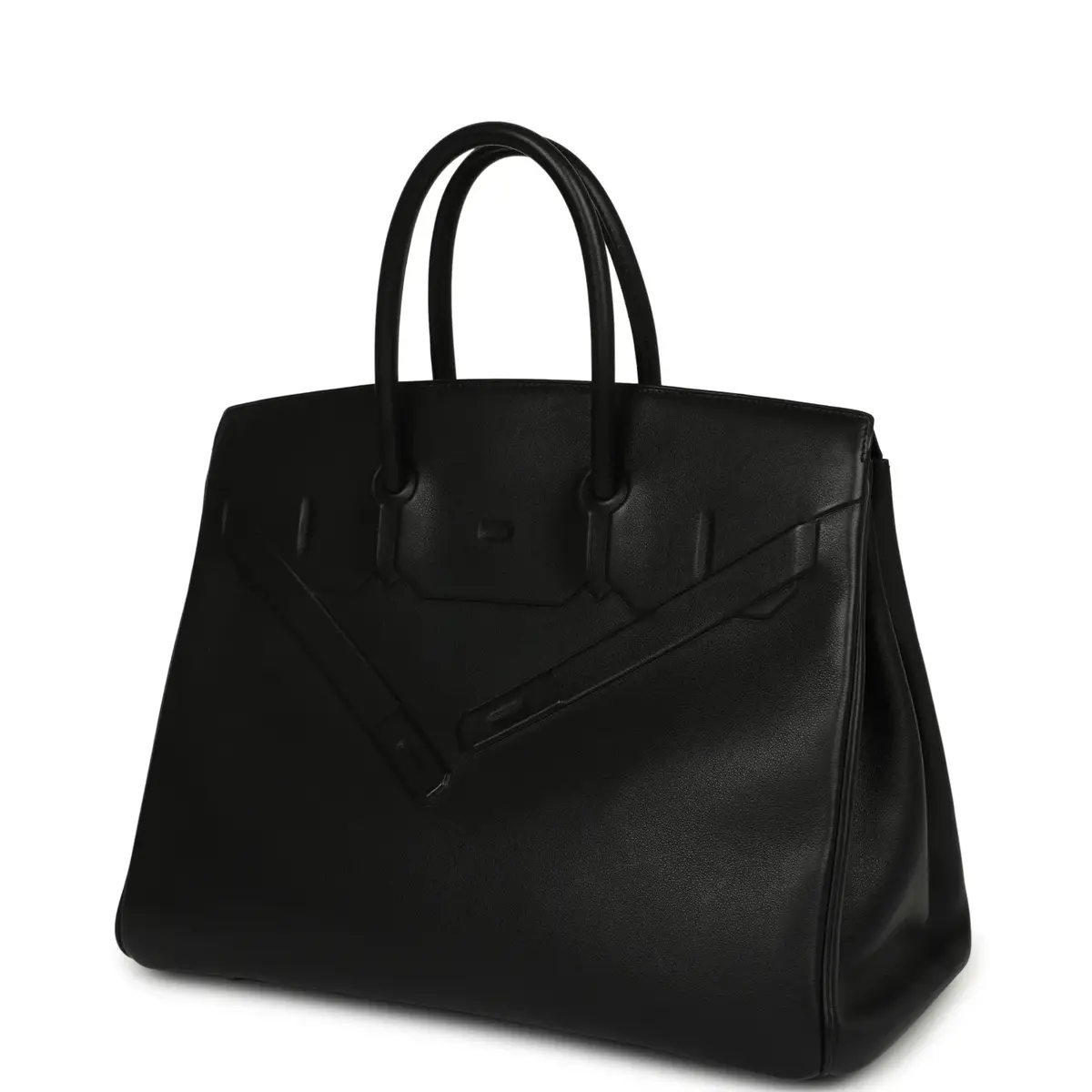 HERMÈS Pre-owned Hermes Shadow Birkin 35 Black Swift Palladium Hardware | Thumbnail 5 HERMÈS Pre-owned Hermes Shadow Birkin 35 Black Swift Palladium Hardware | Thumbnail 5