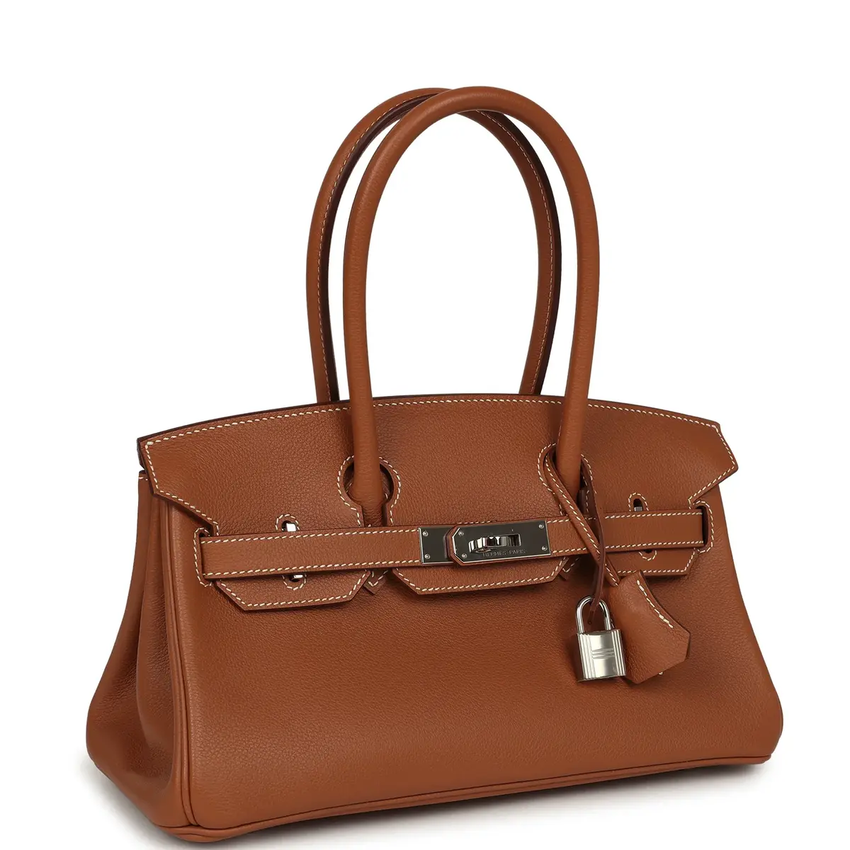 HERMÈS Pre-owned Hermes Shoulder Birkin Light 29 Gold Evercolor Palladium Hardware | Thumbnail 2 HERMÈS Pre-owned Hermes Shoulder Birkin Light 29 Gold Evercolor Palladium Hardware | Thumbnail 2