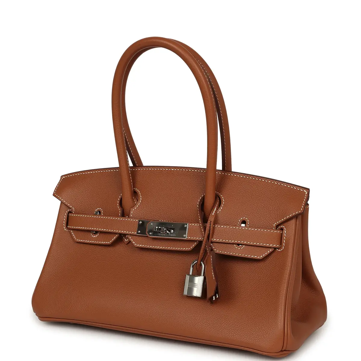 HERMÈS Pre-owned Hermes Shoulder Birkin Light 29 Gold Evercolor Palladium Hardware | Thumbnail 5 HERMÈS Pre-owned Hermes Shoulder Birkin Light 29 Gold Evercolor Palladium Hardware | Thumbnail 5