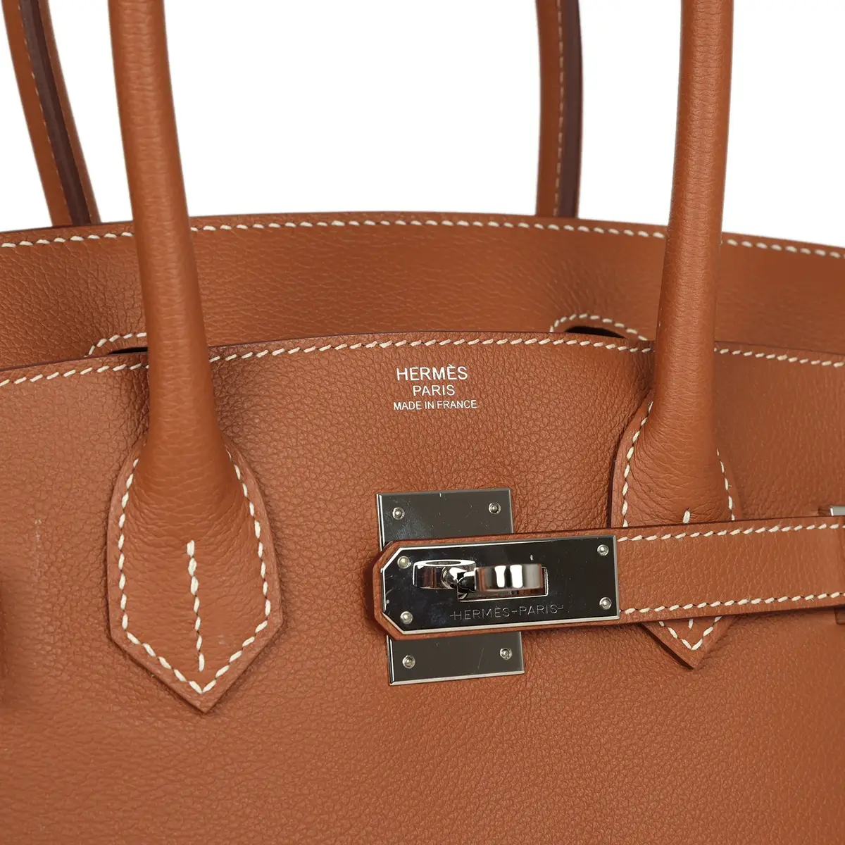 HERMÈS Pre-owned Hermes Shoulder Birkin Light 29 Gold Evercolor Palladium Hardware | Thumbnail 7 HERMÈS Pre-owned Hermes Shoulder Birkin Light 29 Gold Evercolor Palladium Hardware | Thumbnail 7