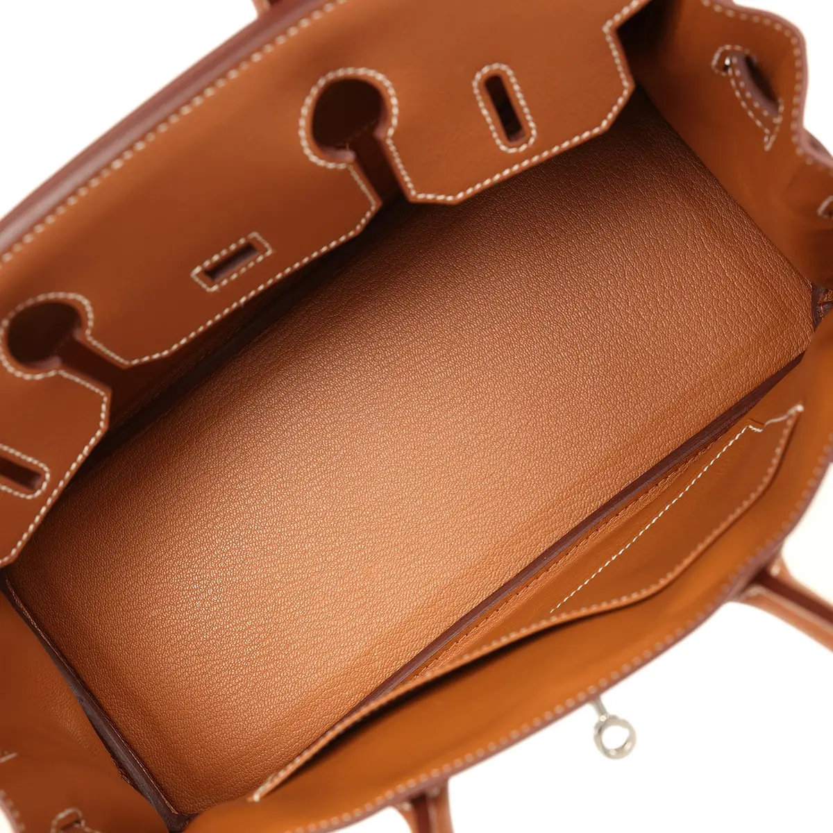 HERMÈS Pre-owned Hermes Shoulder Birkin Light 29 Gold Evercolor Palladium Hardware | Thumbnail 8 HERMÈS Pre-owned Hermes Shoulder Birkin Light 29 Gold Evercolor Palladium Hardware | Thumbnail 8