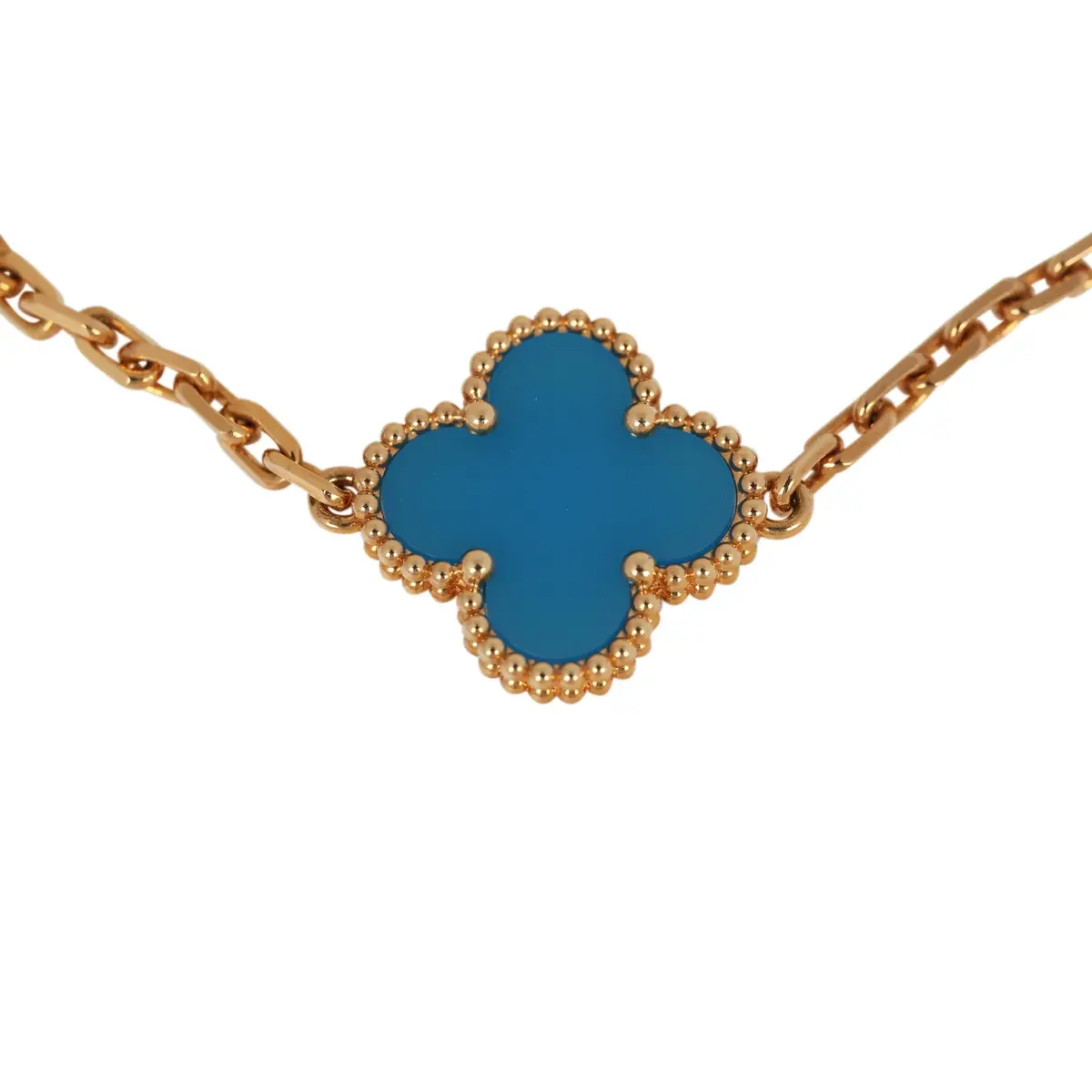 Van Cleef & Arpels Pre-owned Van Cleef & Arpels Vintage Alhambra 5 Motif Bracelet Blue Agate 18K Yellow Gold | Thumbnail 3 Van Cleef & Arpels Pre-owned Van Cleef & Arpels Vintage Alhambra 5 Motif Bracelet Blue Agate 18K Yellow Gold | Thumbnail 3