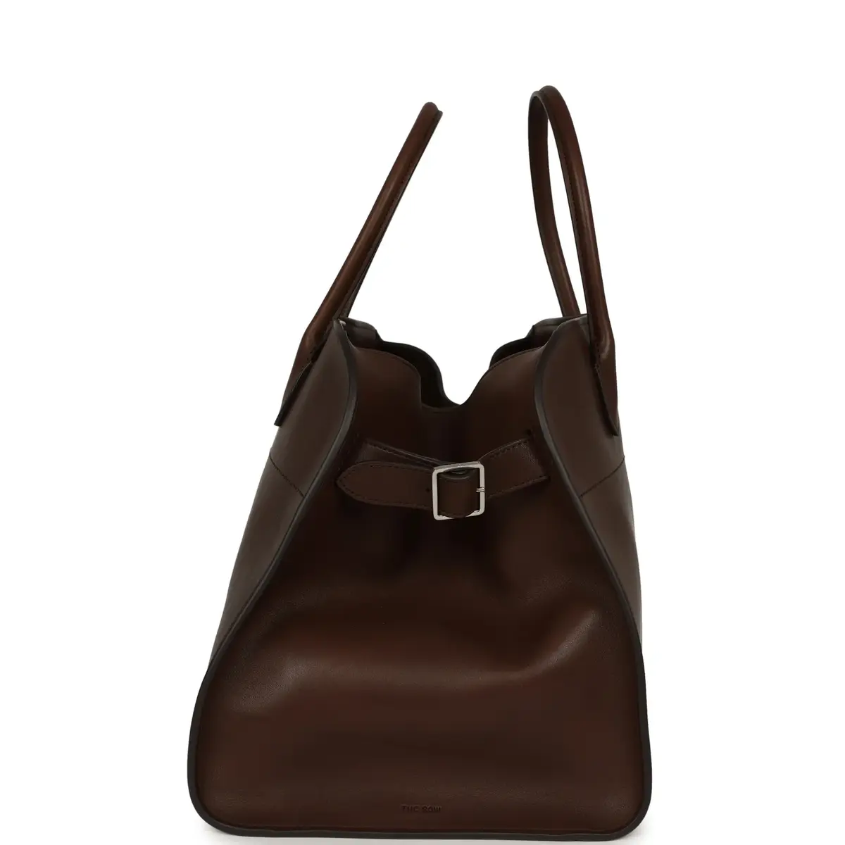 The Row The Row Soft Margaux 15 Deep Brown Saddle Leather Silver Hardware | Thumbnail 3