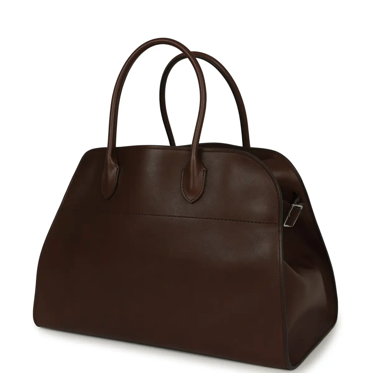 The Row The Row Soft Margaux 15 Deep Brown Saddle Leather Silver Hardware | Thumbnail 4