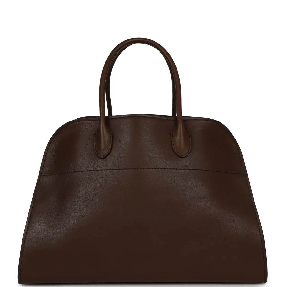 The Row The Row Soft Margaux 15 Deep Brown Saddle Leather Silver Hardware | Thumbnail 5