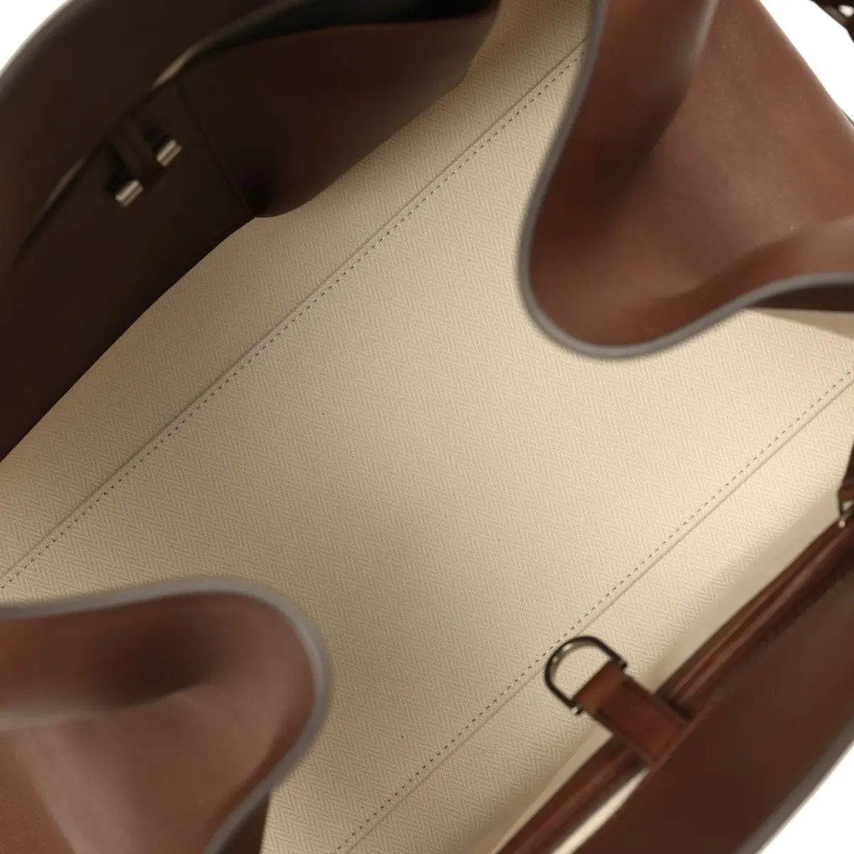 The Row The Row Soft Margaux 15 Deep Brown Saddle Leather Silver Hardware | Thumbnail 9