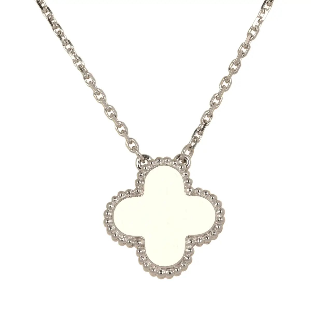 Van Cleef & Arpels Van Cleef & Arpels 2024 Holiday Vintage Alhambra Pendant Necklace Rose Gold Guilloche 18K White Gold & Diamonds | Thumbnail 4 Van Cleef & Arpels Van Cleef & Arpels 2024 Holiday Vintage Alhambra Pendant Necklace Rose Gold Guilloche 18K White Gold & Diamonds | Thumbnail 4
