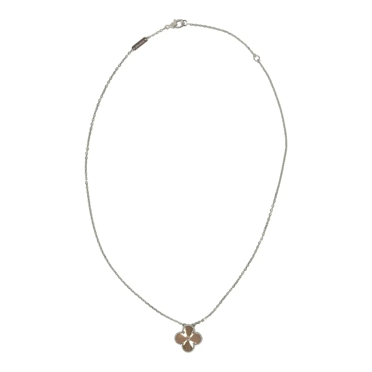 Van Cleef & Arpels Van Cleef & Arpels 2024 Holiday Vintage Alhambra Pendant Necklace Rose Gold Guilloche 18K White Gold & Diamonds | Thumbnail 8 Van Cleef & Arpels Van Cleef & Arpels 2024 Holiday Vintage Alhambra Pendant Necklace Rose Gold Guilloche 18K White Gold & Diamonds | Thumbnail 8