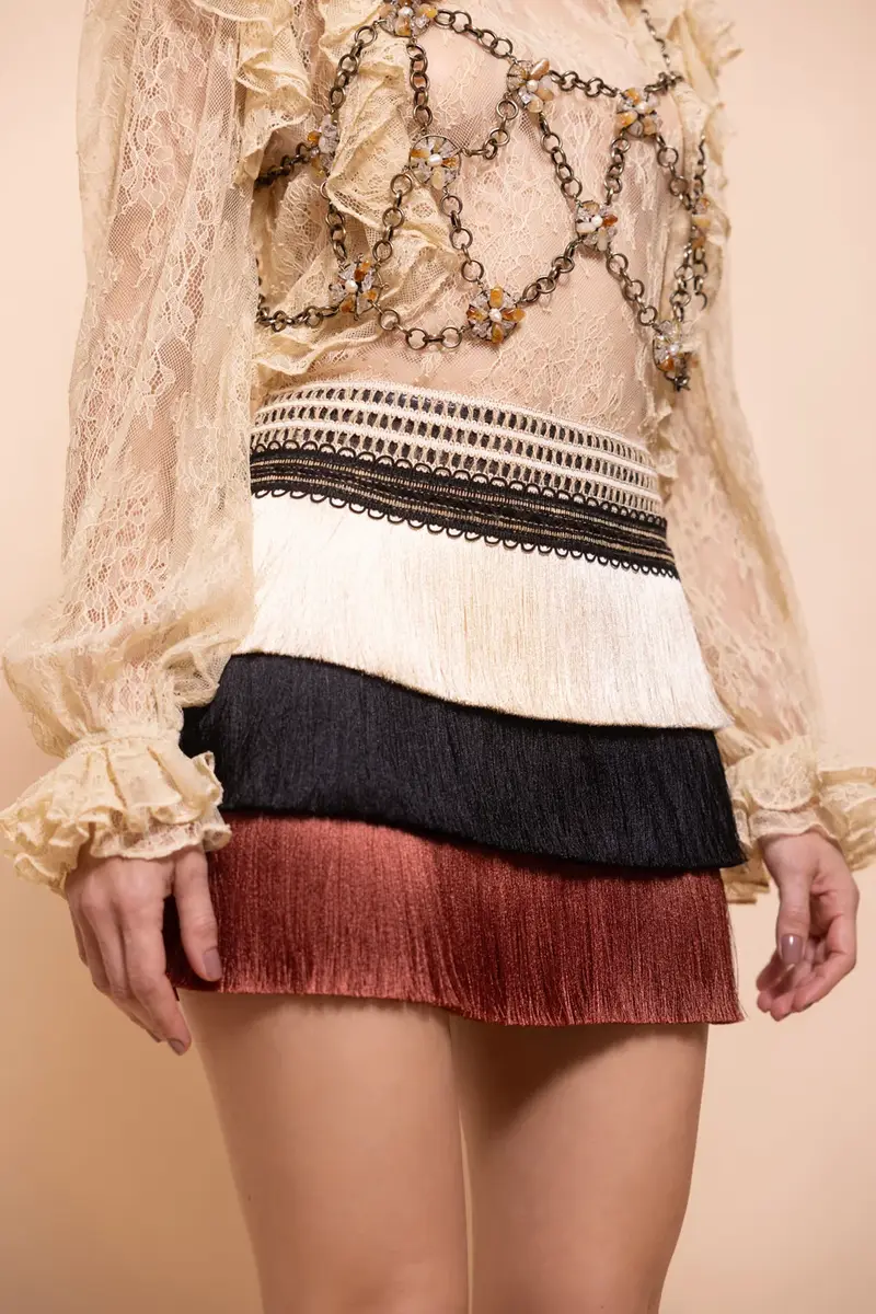 PatBo RITA FRINGE MINI SKIRT | Thumbnail 2