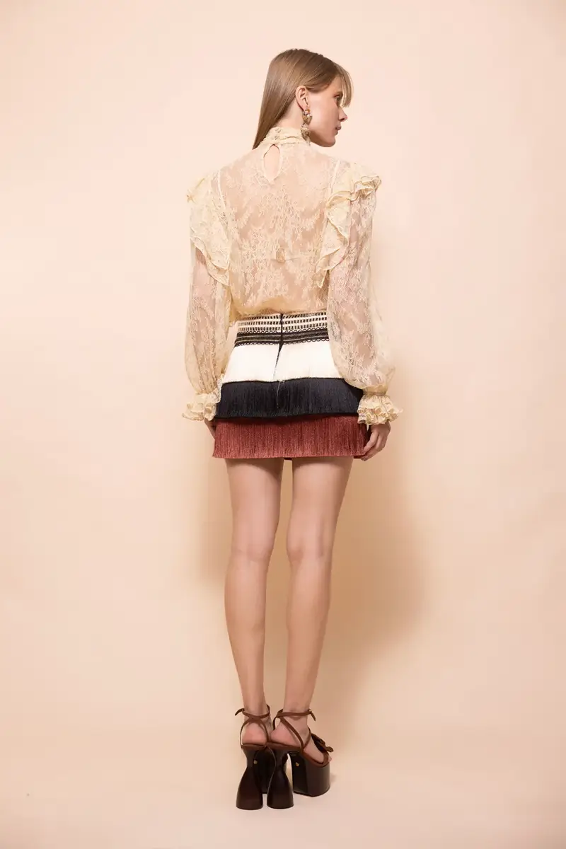 PatBo RITA FRINGE MINI SKIRT | Thumbnail 4