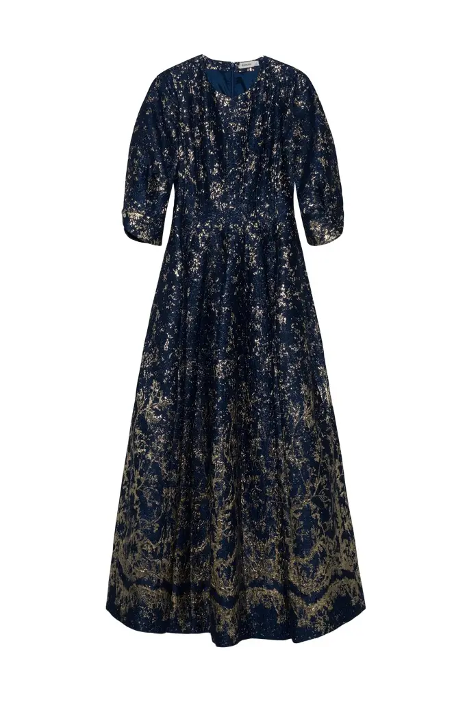 Simkhai Claravelle Metallic Jacquard Gown