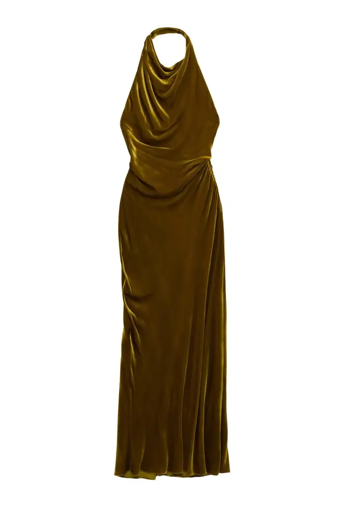 Simkhai Reannon Draped Velvet Draped Gown