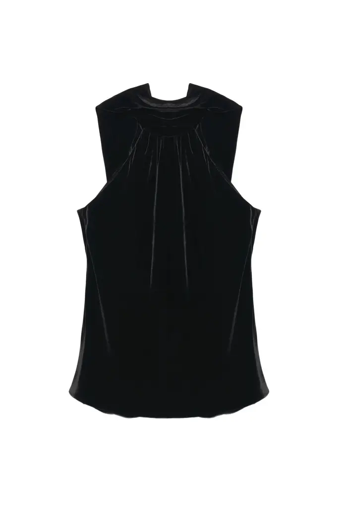 Simkhai Scarlett Draped Velvet Cape Top