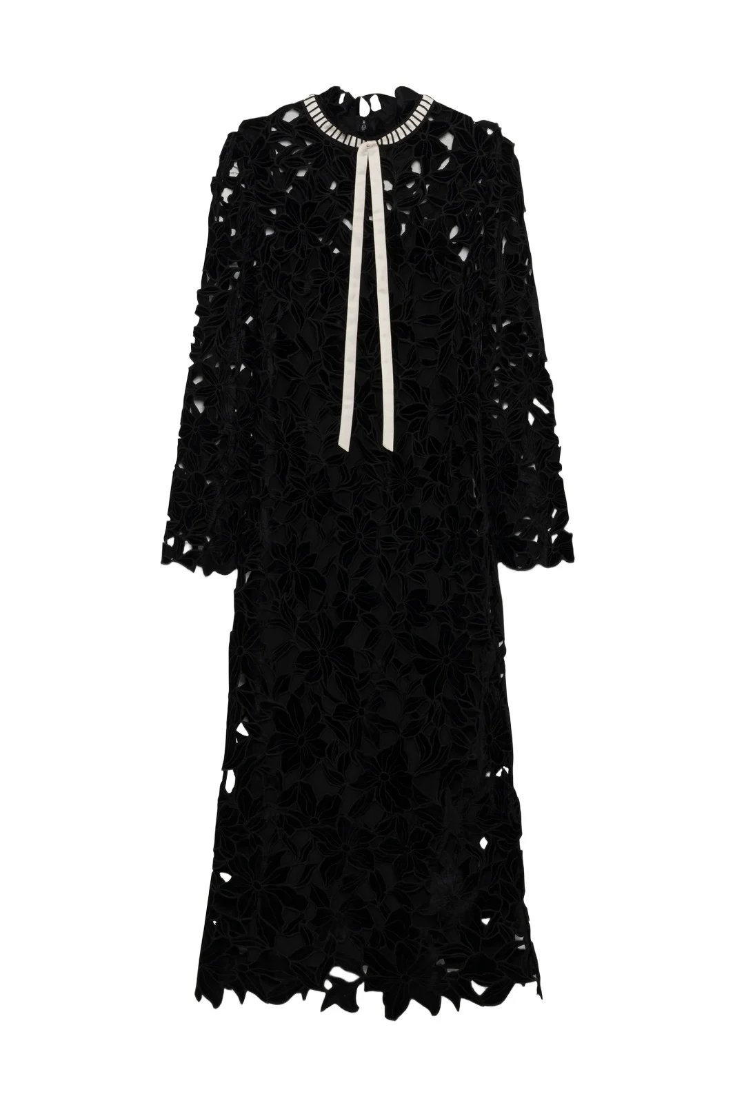 Thiora Velvet Embroidered Lace Midi Dress Thiora Velvet Embroidered Lace Midi Dress