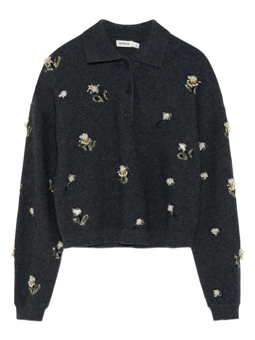 Zarelle Embellished Wool Cashmere Polo