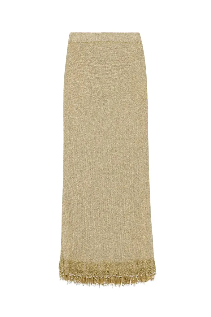 Zeni Pearl Fringe Skirt Zeni Pearl Fringe Skirt