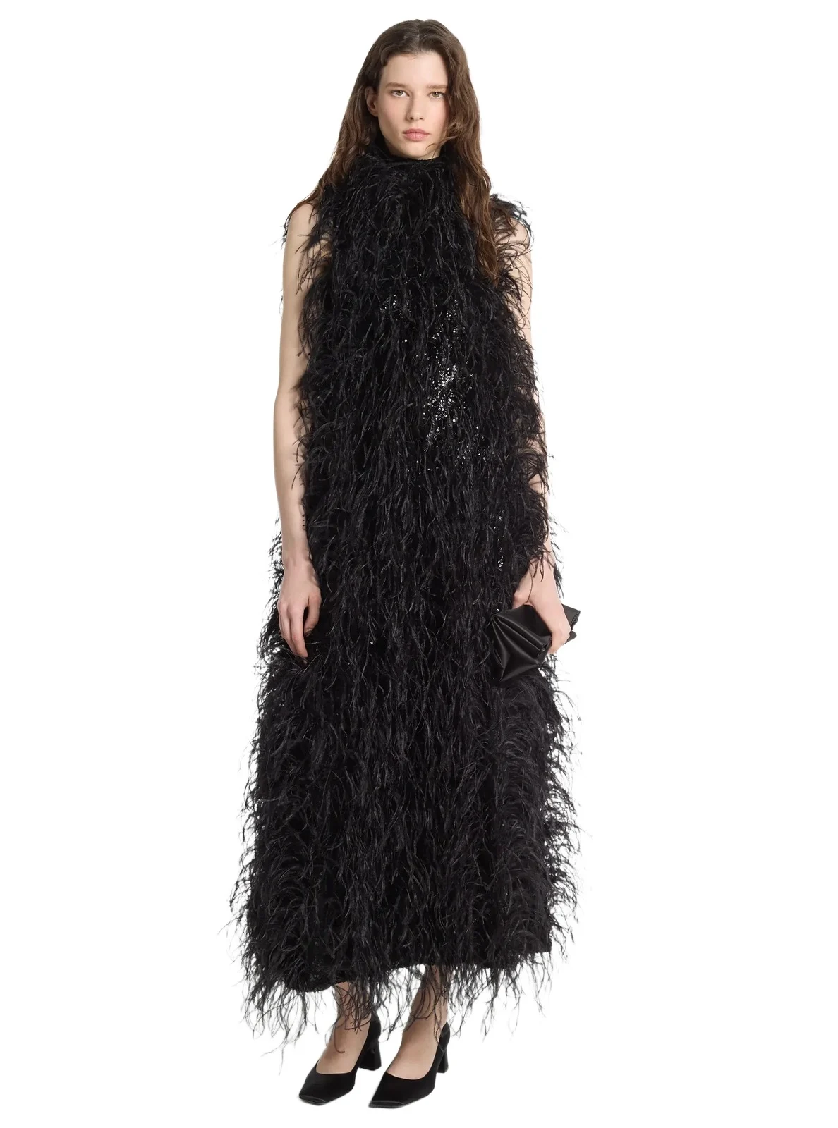 Michael Kors Collection Embroidered Crepe Jersey Gown in Black