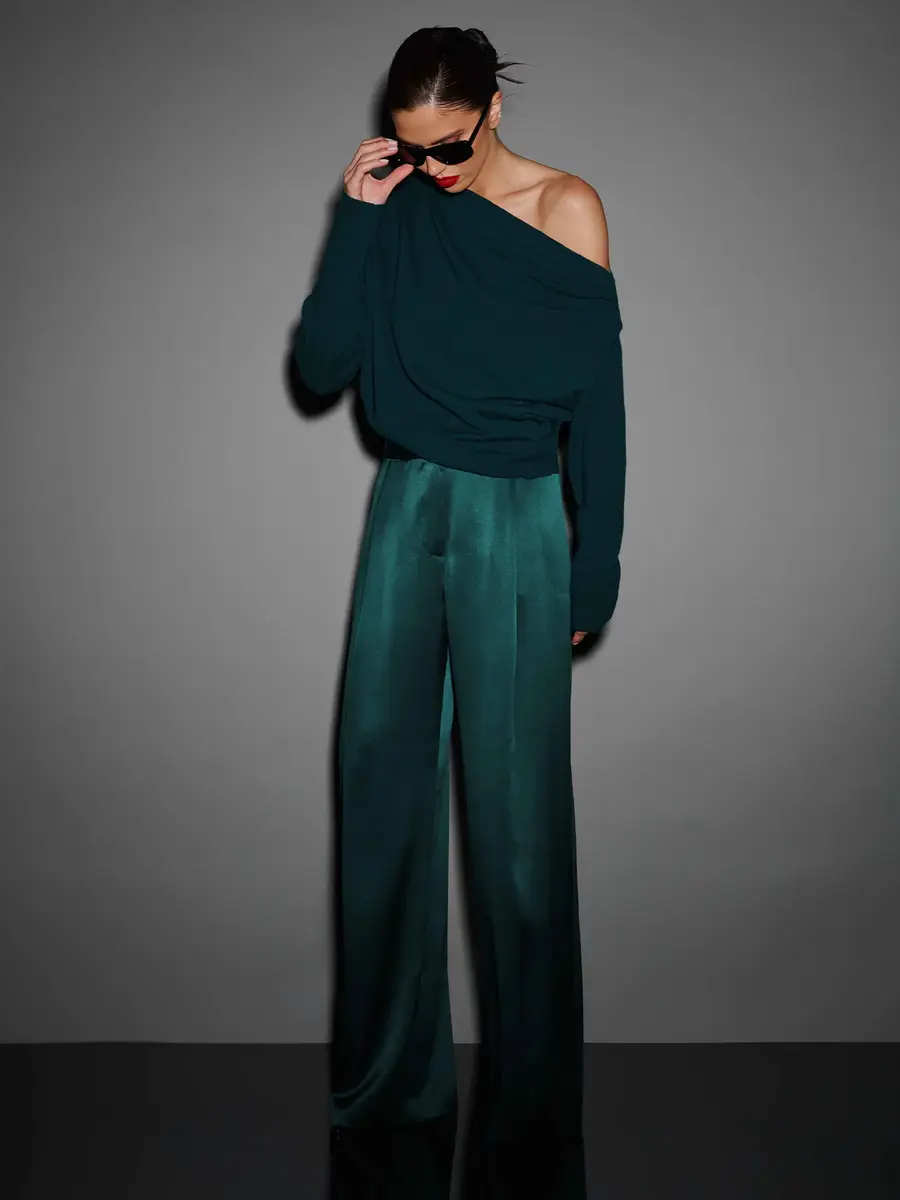 THE SEI Long Sleeve Asymmetric Drape Sweater | Thumbnail 3 THE SEI Long Sleeve Asymmetric Drape Sweater | Thumbnail 3