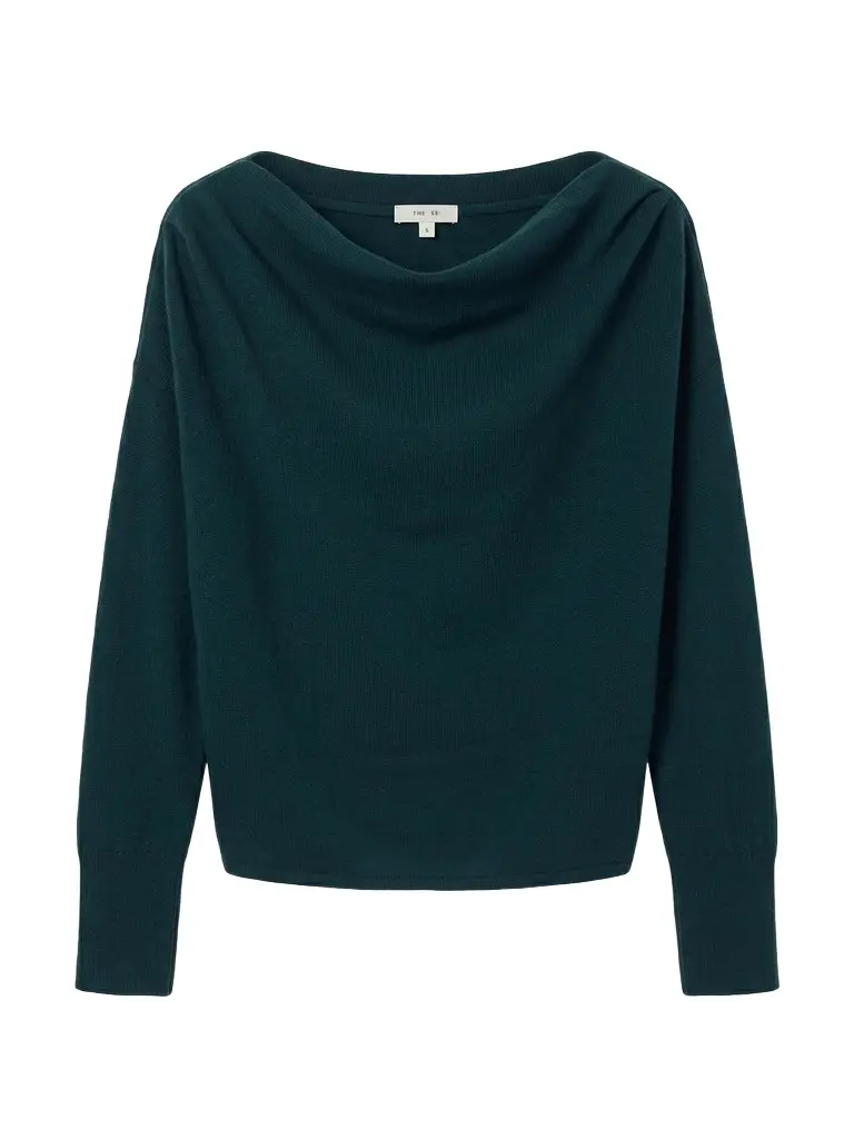 Long Sleeve Asymmetric Drape Sweater Long Sleeve Asymmetric Drape Sweater