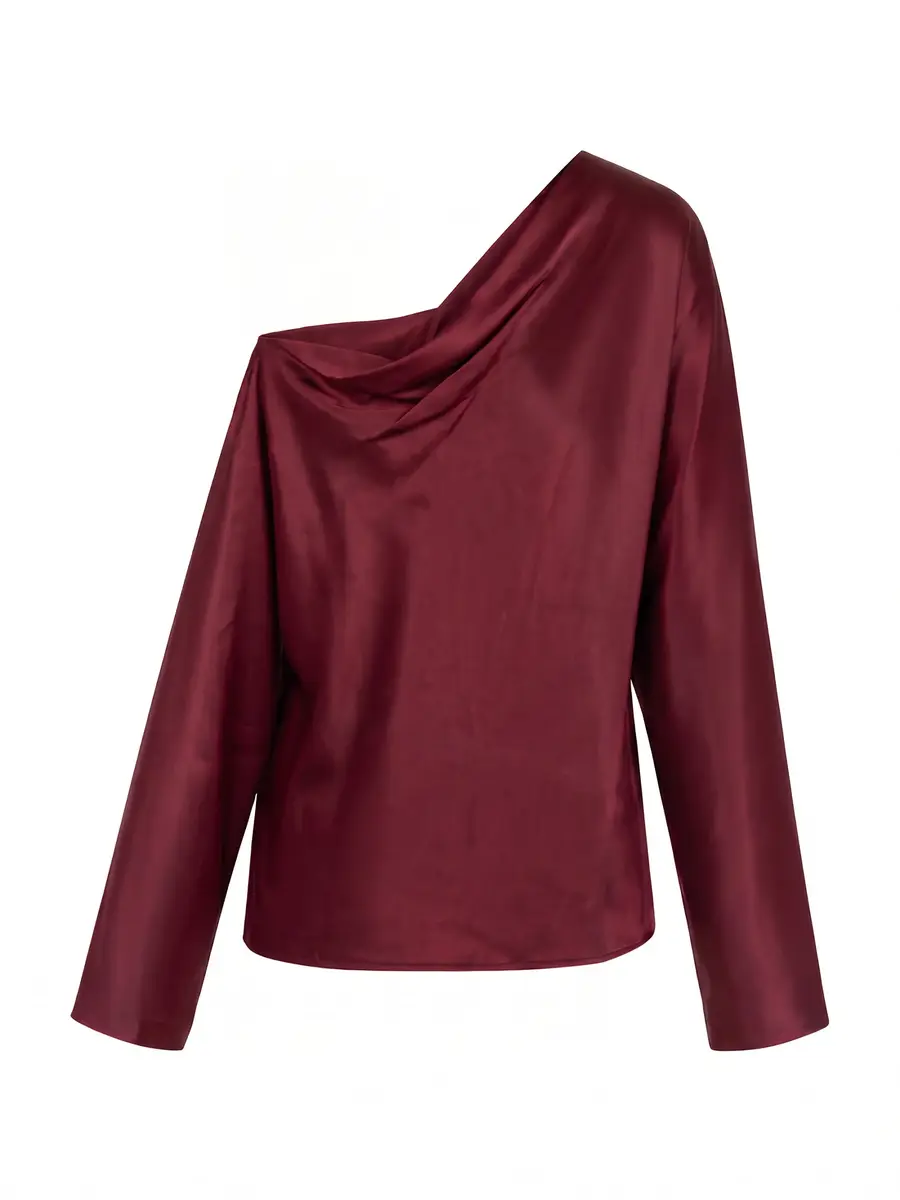 THE SEI Off-Shoulder Long Sleeve Silk Top | Thumbnail 2 THE SEI Off-Shoulder Long Sleeve Silk Top | Thumbnail 2