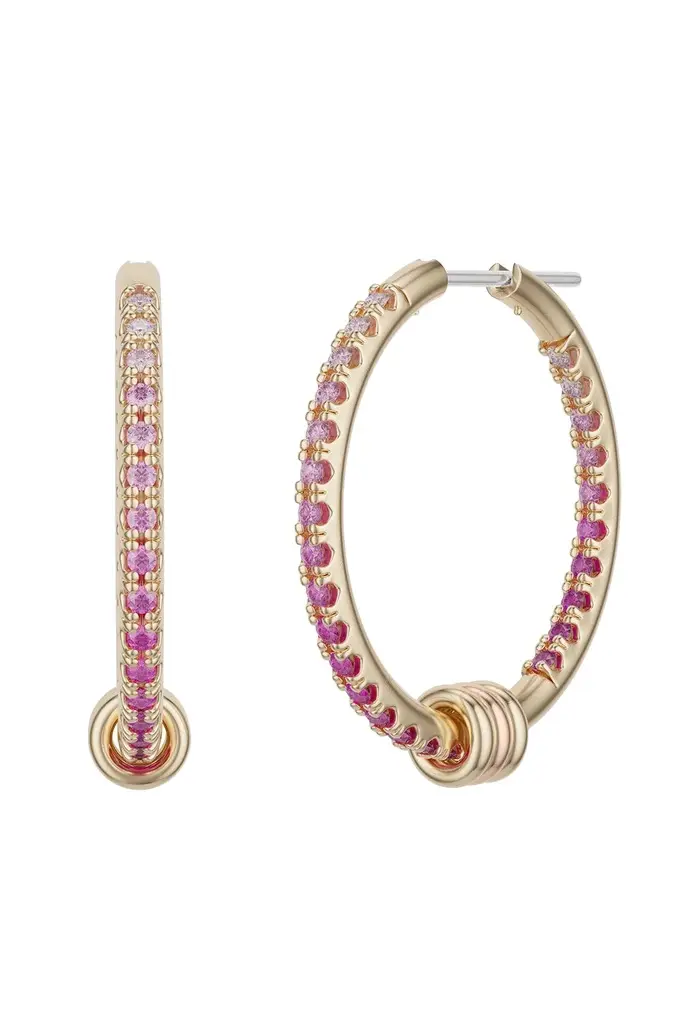 Pink Sapphire Ombre Argo Hoop Earrings
