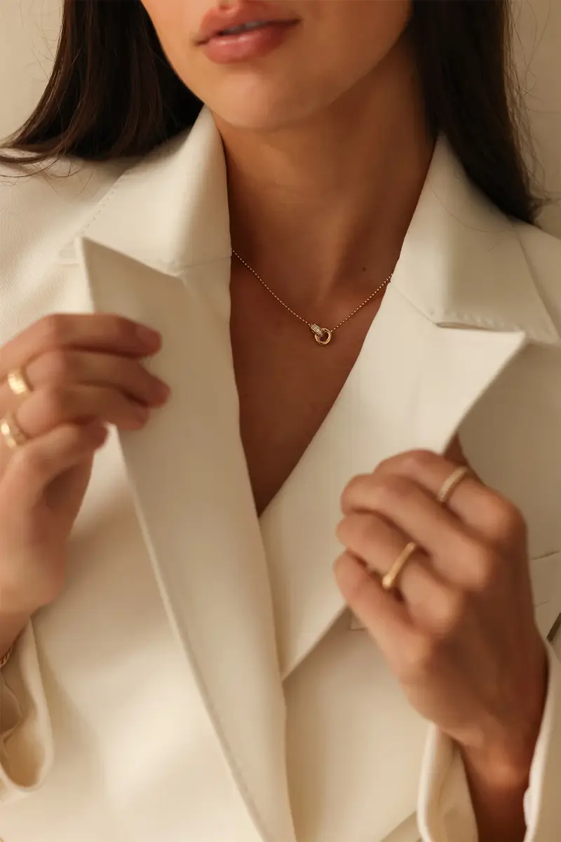 DANA REBECCA DESIGNS Diamond Sadie Donut Interlocking Necklace | Thumbnail 2