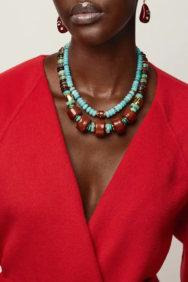 Lizzie Fortunato Hidden Stone Amazonite Graduated Beaded Necklace | Thumbnail 3