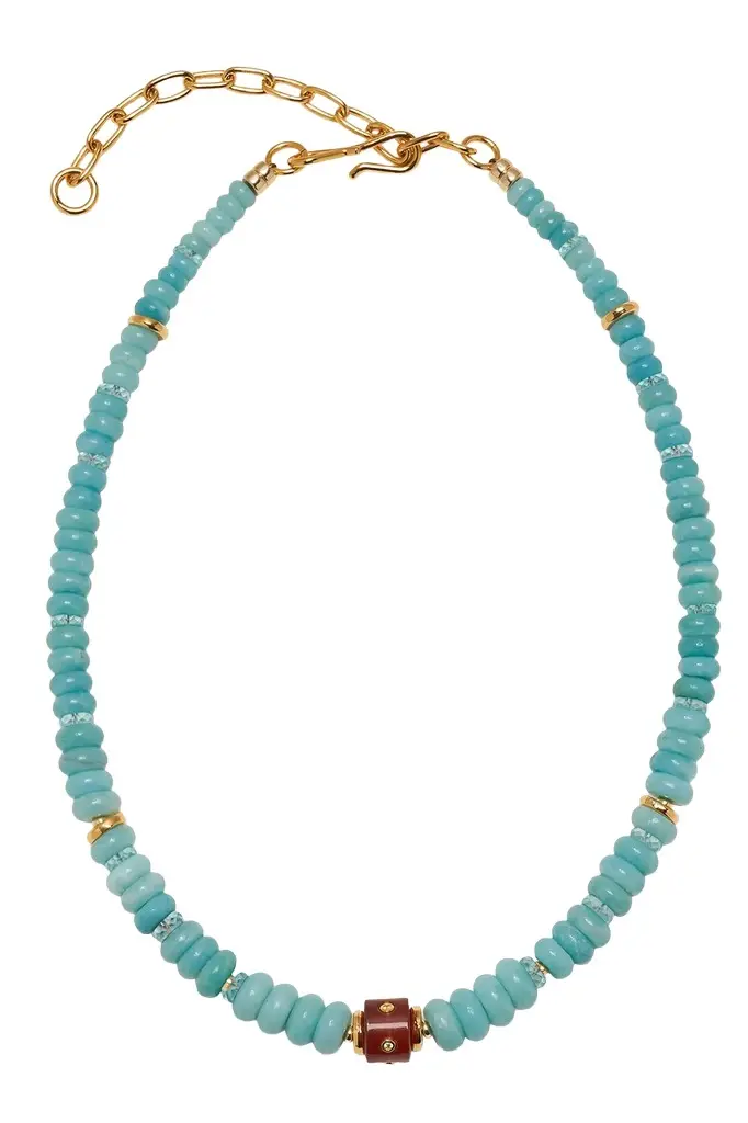 Hidden Stone Amazonite Graduated Beaded Necklace Hidden Stone Amazonite Graduated Beaded Necklace