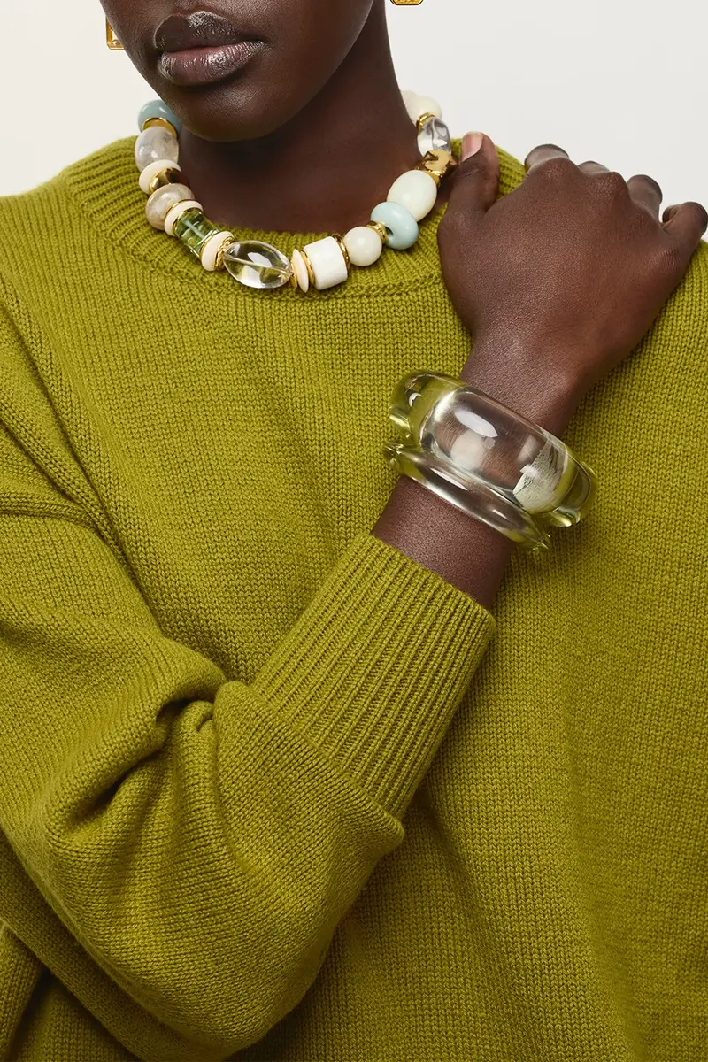 Lizzie Fortunato Monument Acrylic Resin Beaded Collar Necklace | Thumbnail 2