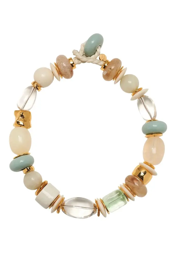 Monument Acrylic Resin Beaded Collar Necklace Monument Acrylic Resin Beaded Collar Necklace