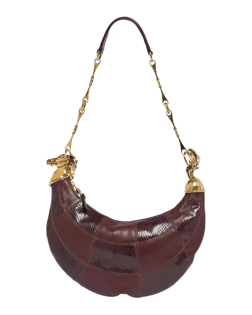 CHLOE ACCESSORIES Chain Horse Shoulder Bag in Patchwork Leather