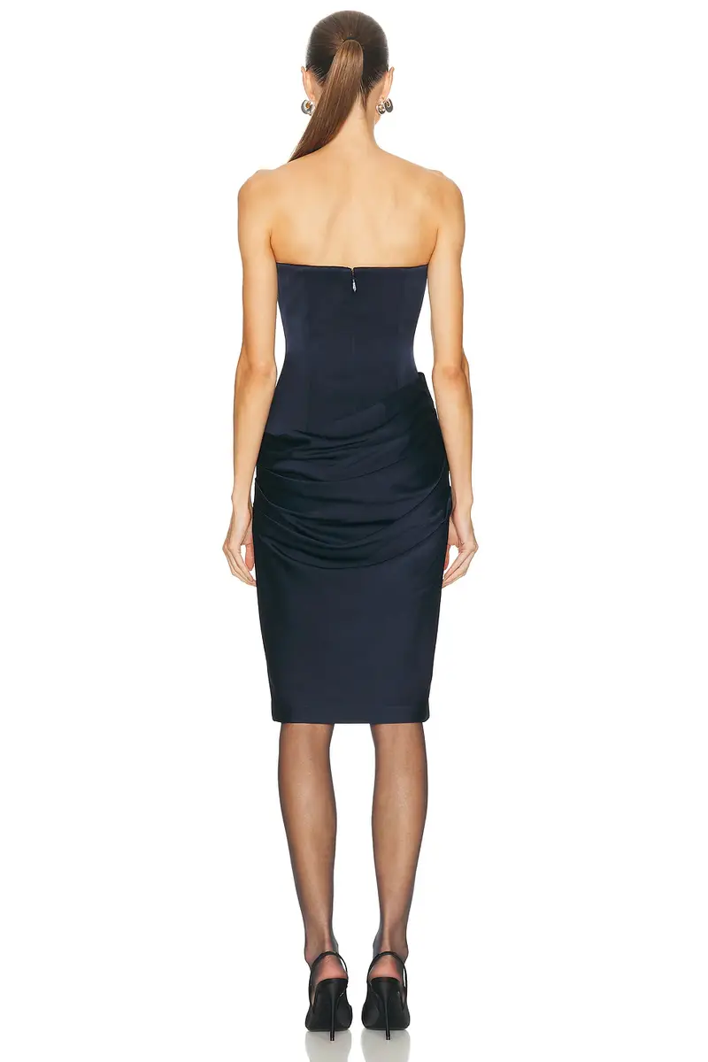 Alex Perry for FWRD Strapless Longline Draped Dress | Thumbnail 4