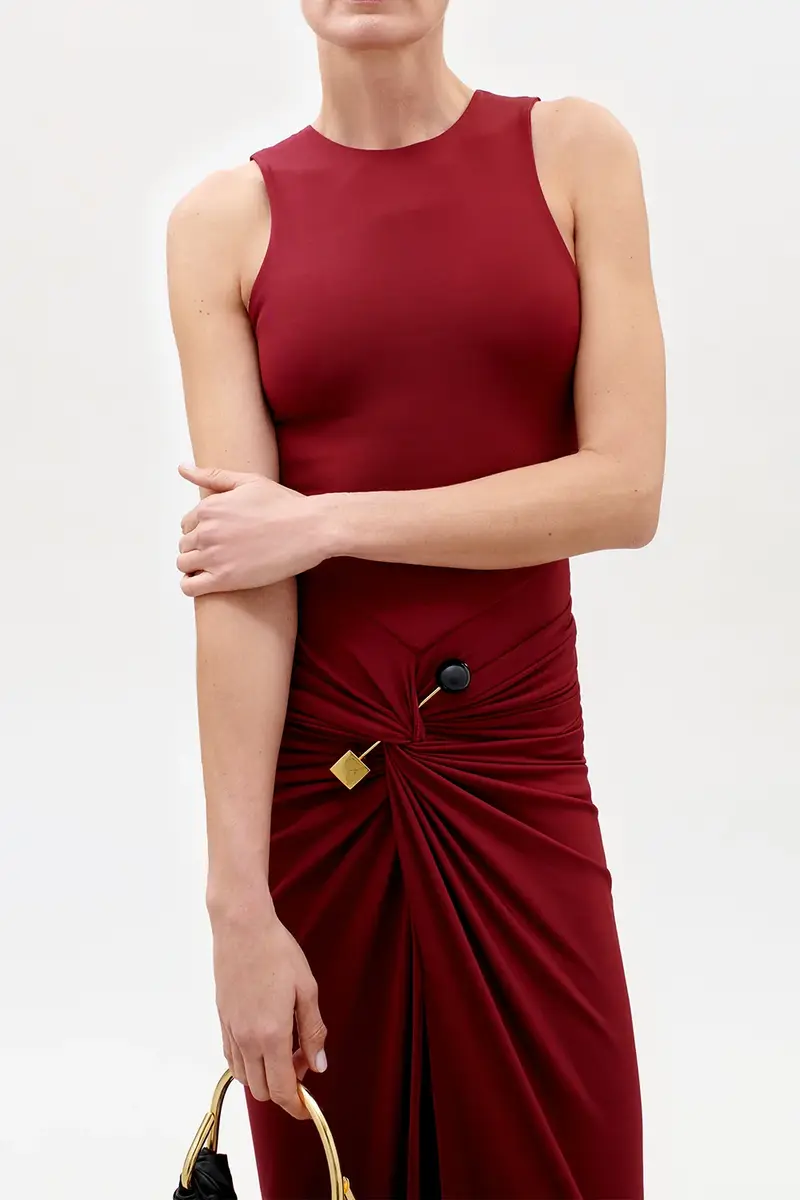Silvia Tcherassi Leni Dress - Burgundy | Thumbnail 3 Silvia Tcherassi Leni Dress - Burgundy | Thumbnail 3