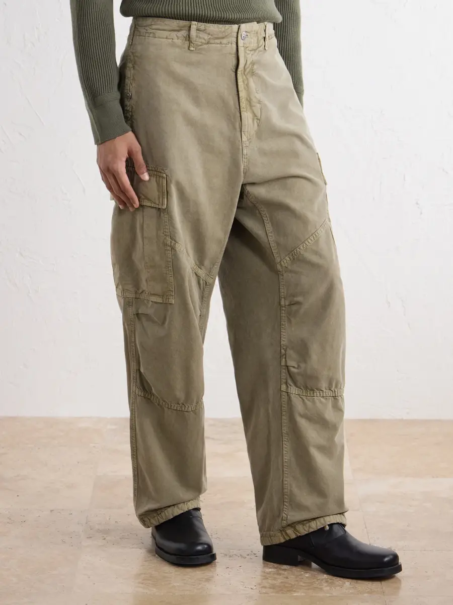 Stone Island Wide-Leg Garment and Mineral-Dyed Panama Cotton and Lyocell-Blend Cargo Trousers - Men | Thumbnail 3 Stone Island Wide-Leg Garment and Mineral-Dyed Panama Cotton and Lyocell-Blend Cargo Trousers - Men | Thumbnail 3