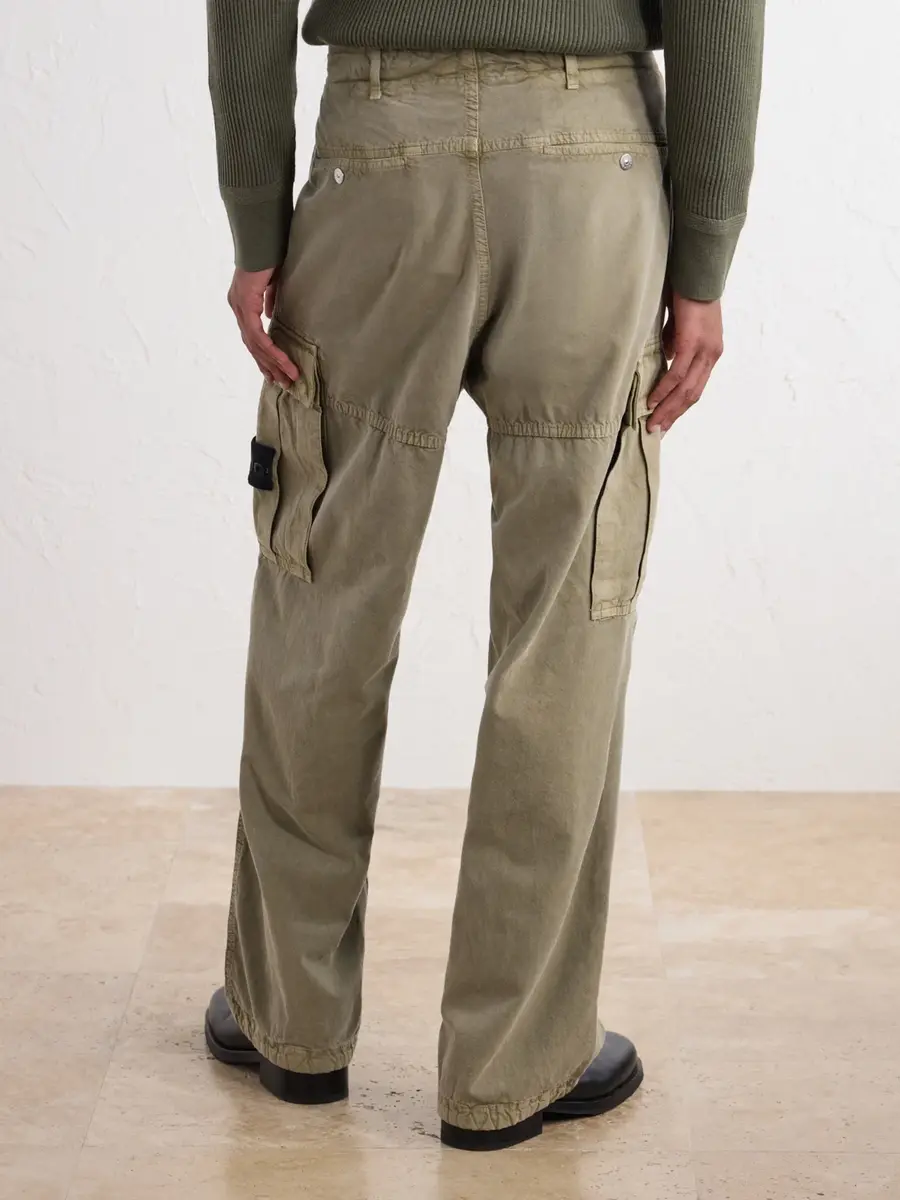 Stone Island Wide-Leg Garment and Mineral-Dyed Panama Cotton and Lyocell-Blend Cargo Trousers - Men | Thumbnail 4 Stone Island Wide-Leg Garment and Mineral-Dyed Panama Cotton and Lyocell-Blend Cargo Trousers - Men | Thumbnail 4