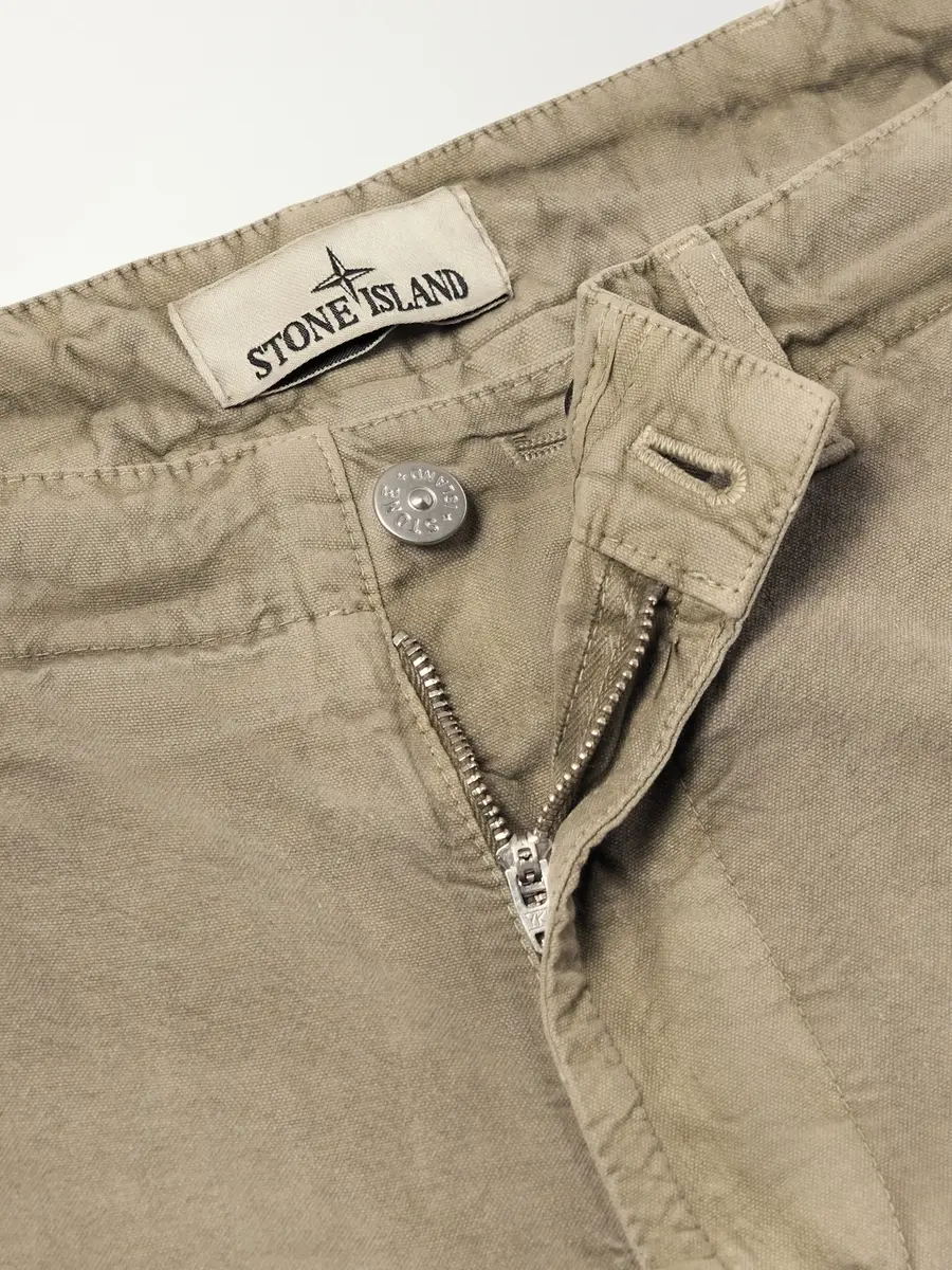 Stone Island Wide-Leg Garment and Mineral-Dyed Panama Cotton and Lyocell-Blend Cargo Trousers - Men | Thumbnail 6 Stone Island Wide-Leg Garment and Mineral-Dyed Panama Cotton and Lyocell-Blend Cargo Trousers - Men | Thumbnail 6