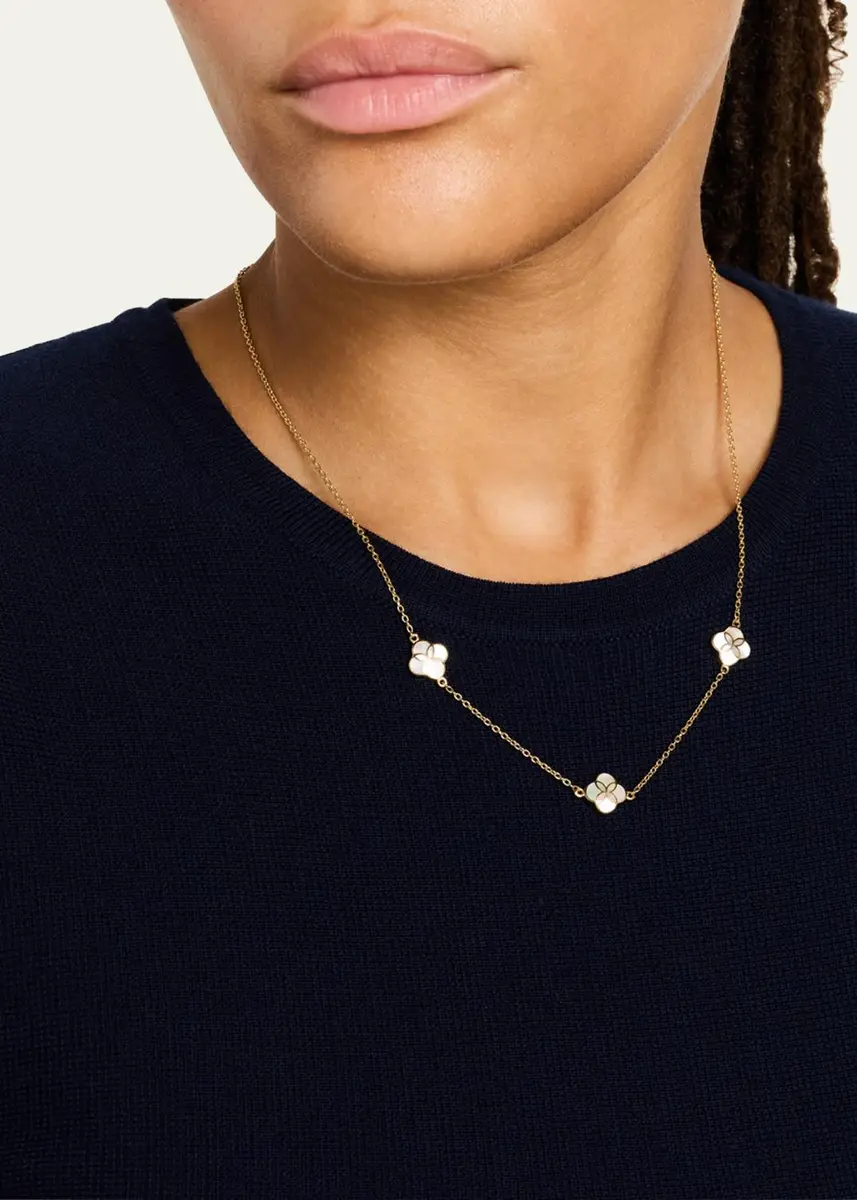 Jan Leslie Triple Petal Gemstone Station Necklace | Thumbnail 2