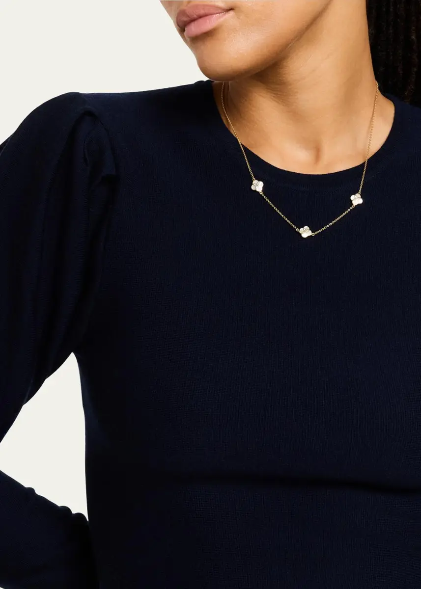 Jan Leslie Triple Petal Gemstone Station Necklace | Thumbnail 5