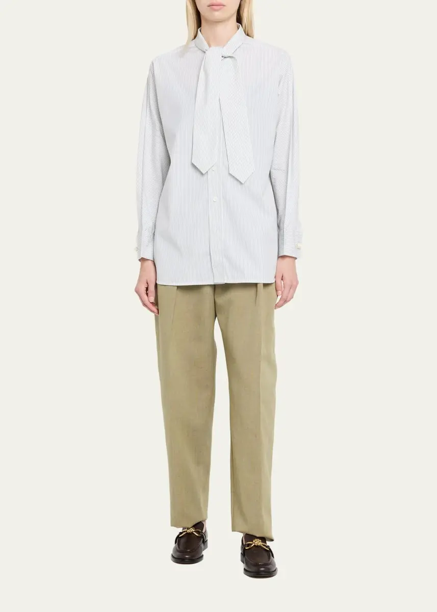 Bottega Veneta Double-Pleated Wool Straight-Leg Trousers | Thumbnail 2 Bottega Veneta Double-Pleated Wool Straight-Leg Trousers | Thumbnail 2
