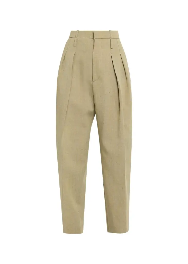 Double-Pleated Wool Straight-Leg Trousers Double-Pleated Wool Straight-Leg Trousers