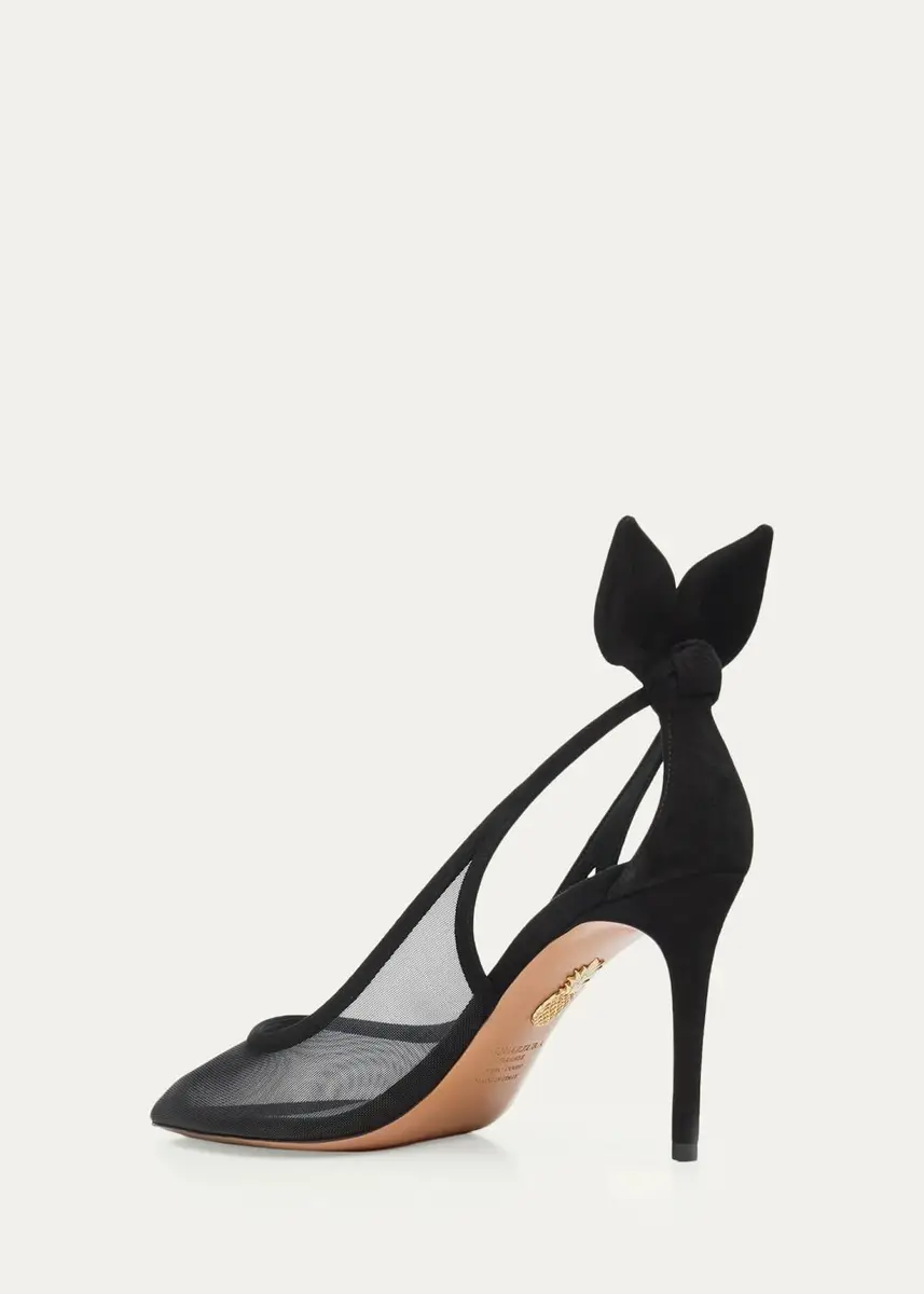 Aquazzura 85mm Bow Tie Mesh Pumps | Thumbnail 4 Aquazzura 85mm Bow Tie Mesh Pumps | Thumbnail 4