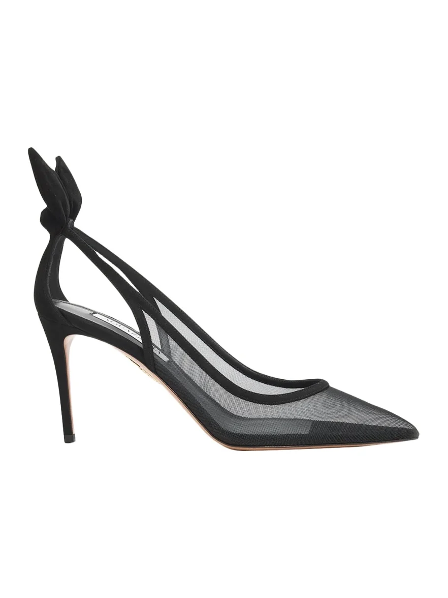 Aquazzura 85mm Bow Tie Mesh Pumps