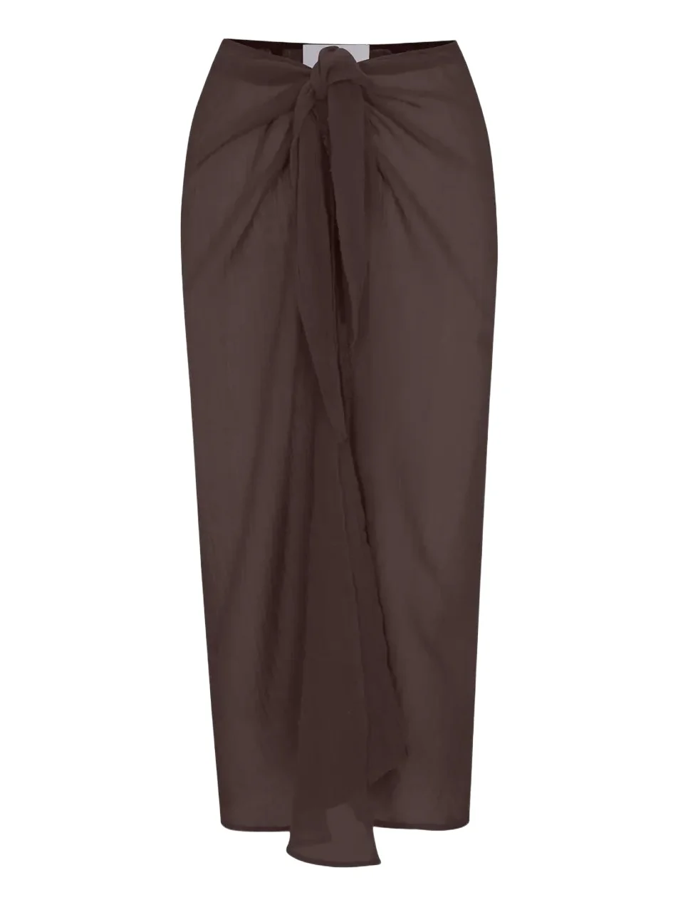 ANEMOS Bamboo Cotton Gauze Wrap Midi Skirt Coverup